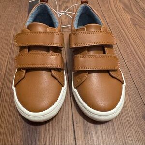 Cat and Jack Brown Kids Shoes with Velcro Straps New school preppy easy on